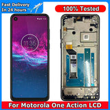 Pantalla táctil LCD de repuesto con marco para Motorola One Action XT2013 XT2013-1 XT2013-2 XT2013-4