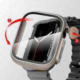 Para Apple Watch Glass con funda protectora de pantalla Ultra parachoques