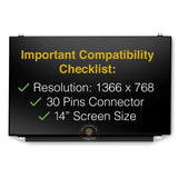 Replacement New Display for ACER Aspire E5-471 E5-471G E5-471P E5-471PG 473 473G 14.0 inch Laptop LED HD Glossy LCD Screen Panel