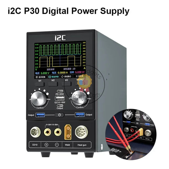 I2C P30 10 in 1 Multifunctional Intelligent Power Supply for Mobile Phone Repair Digital Display Soldering Iron Spot Welder iProGadgets