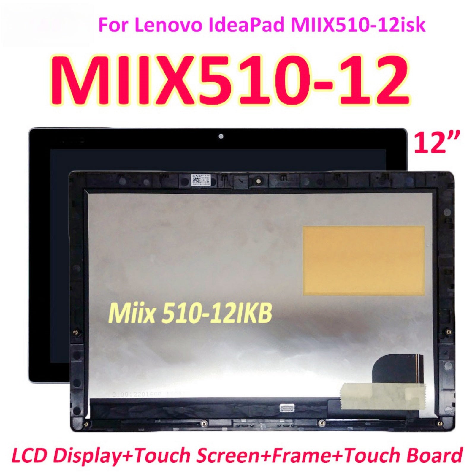 Replacement LCD Display Touch Screen Assembly For Lenovo MIIX 510
