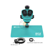 Mijing New Trinocular Microscope RF4 & MJ-31VP Metal Gear Continuous Zoom 7-50x Locking Knob Accurately Lock Magnification