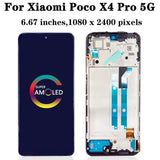 Pantalla táctil AMOLED de repuesto con marco para Xiaomi Poco X4 Pro 5G 2201116PG
