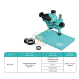 Mijing New Trinocular Microscope RF4 & MJ-31VP Metal Gear Continuous Zoom 7-50x Locking Knob Accurately Lock Magnification