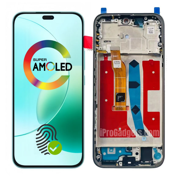 Replacement New Display for Honor 400 Lite 5G ABR-NX1 ABR-N31C1 AMOLED Touch Screen With Frame Assembly