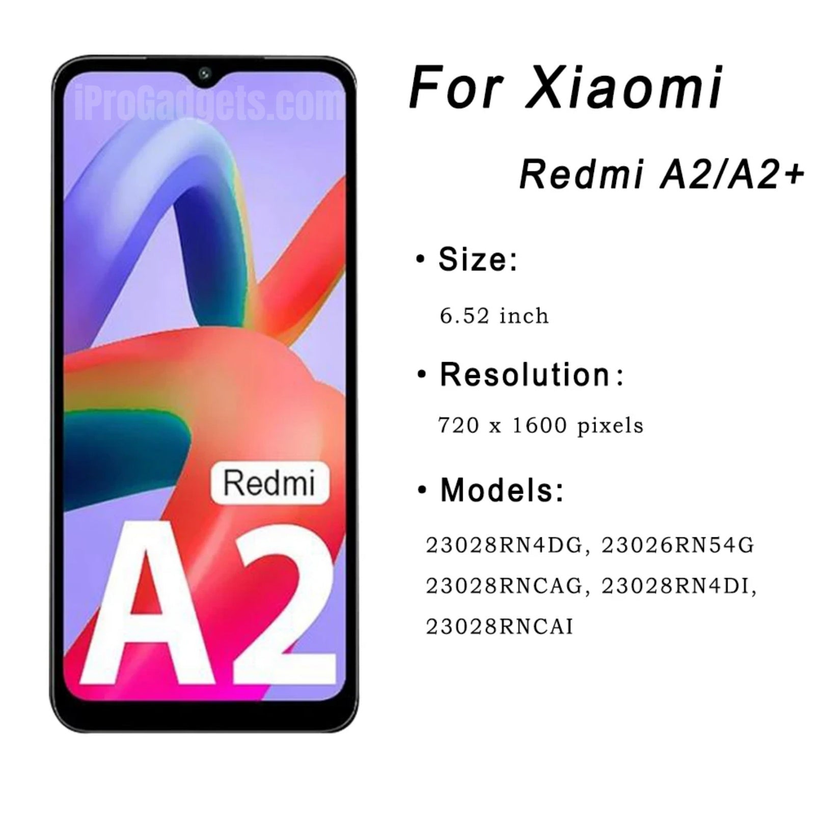 Replacement New Display for Xiaomi Redmi A2 23028RN4DG A2+ Plus