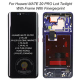 Replacement New Display for Huawei Mate 20 Pro LYA-L09 LYA-TL00 OLED Touch Screen With Frame Assembly All Functions
