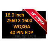 Replacement New Display B160QAN02.5 16.0 inch WQXGA LCD Screen Panel