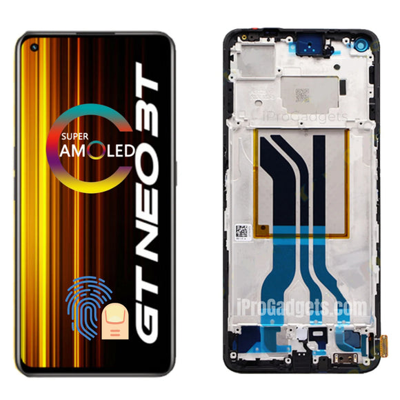 Pantalla táctil AMOLED de repuesto con marco para OPPO Realme GT Neo 3T RMX3372 RMX3371