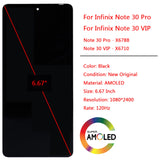 Reemplazo de pantalla AMOLED, montaje de pantalla táctil para Infinix Note 30 Pro X678 X678B Note 30 VIP X6710