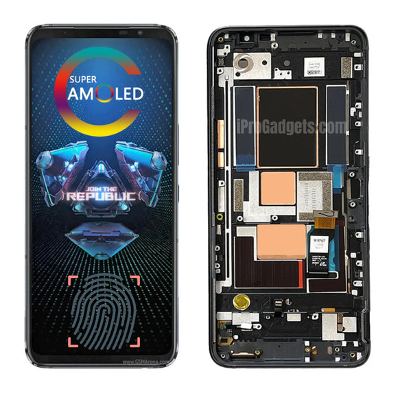 Replacement New Display for Asus ROG Phone 5S Pro ZS676KS 144Hz Touch Screen With Frame Assembly