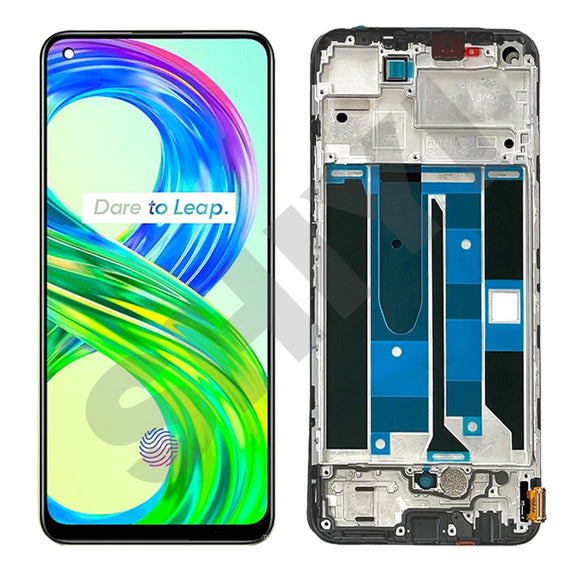 Replacement AMOLED Touch Screen With Frame Assembly For Realme 8 4G RMX3085 Realme 8 Pro RMX3081