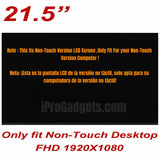 Replacement 21.5 inch FHD New LCD Screen for HP 22-DF0026LA 2A5W6AA 22-DF0027LA 2A5W7AA All-in-One Non-Touch Display Panel
