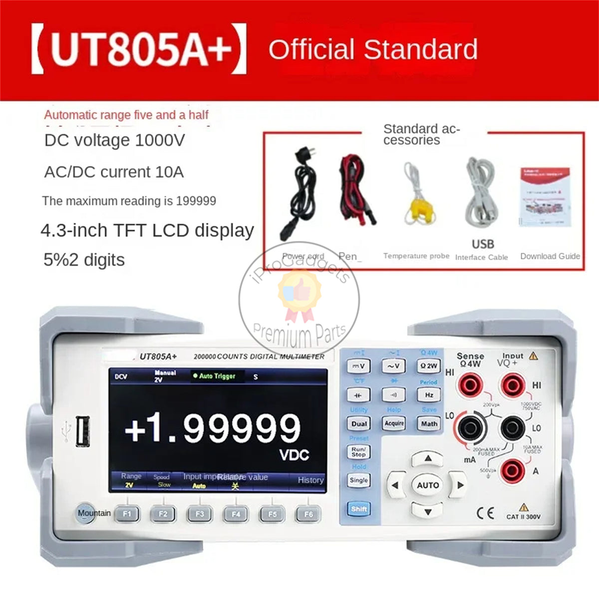 UNI-T UT805A+ Full-Range Anti-Burning True RMS Desktop Digital ...