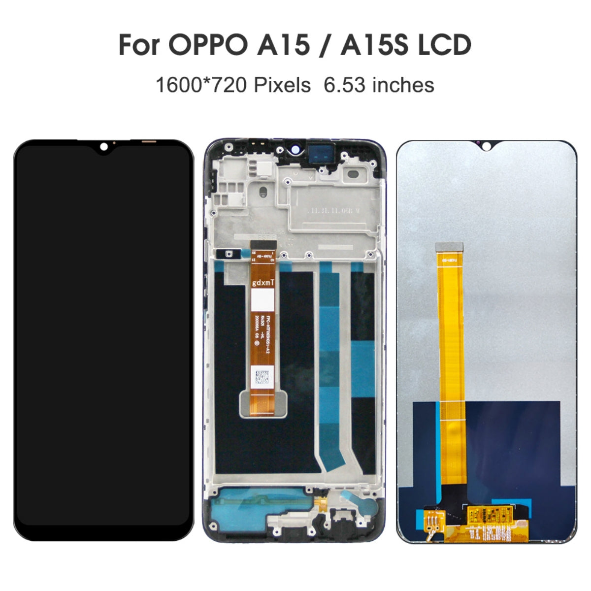 Schermo LCD Di Ricambio Per Oppo A15 / A15s (CPH2185/CPH2179) – Display Digitizer 6.52 Pollici Con Kit Attrezzi – Nero - 2
