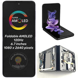 Pantalla táctil AMOLED plegable de repuesto con marco para SAMSUNG GALAXY Z FLIP3 5G F711B