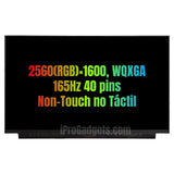 Ersatz für 16,0 Zoll 2,5K LAPTOP LCD-Bildschirm NE160QDM-NY1 eDP 40 Pin 2560x1600 QHD 165Hz MNG007DA1-1/MNG007DA1-8