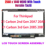 Replacement New Display for Lenovo ThinkPad X1 Carbon Gen 2 3rd 00HN829 00HN842 14.0 inch WQHD LCD Touch Screen Assembly