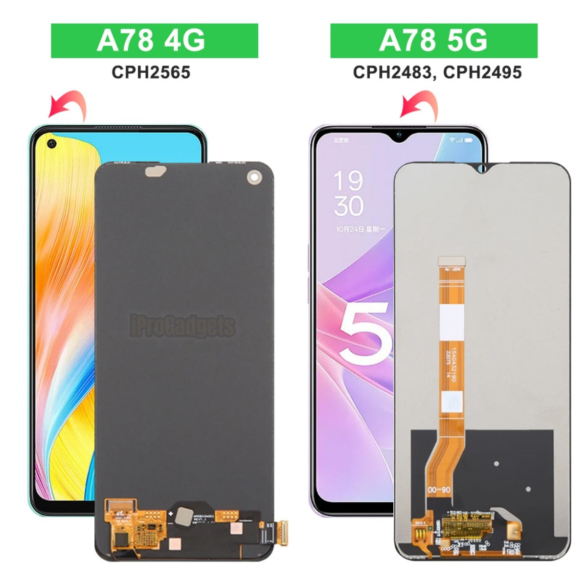 Écran LCD De Remplacement Pour Oppo A78 4G – Avec Cadre Noir Et Kit De Réparation - 6