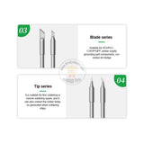 RELIFE RL-T245 4PCS Precision Soldering Tips Set (K / I / IS / SK)