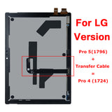 Reemplazo para Microsoft Surface Pro 4 1724 Pro 5 Pro5 1796 LCD montaje de pantalla táctil versión LG con Cable de transferencia