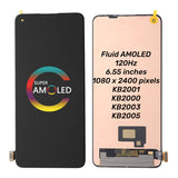 Reemplazo para OnePlus 8T 5G KB2001 KB2000 KB2003 Pantalla AMOLED montaje de pantalla táctil negro probado piezas de reparación OEM