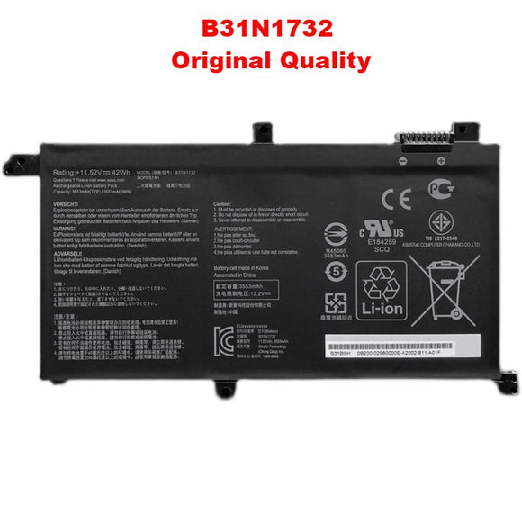 B31N1732 Laptop Battery Replacement for Asus Vivobook S14 S430FA-EB021T S430UA-EB015T 11.52V 42Wh 3553mAh
