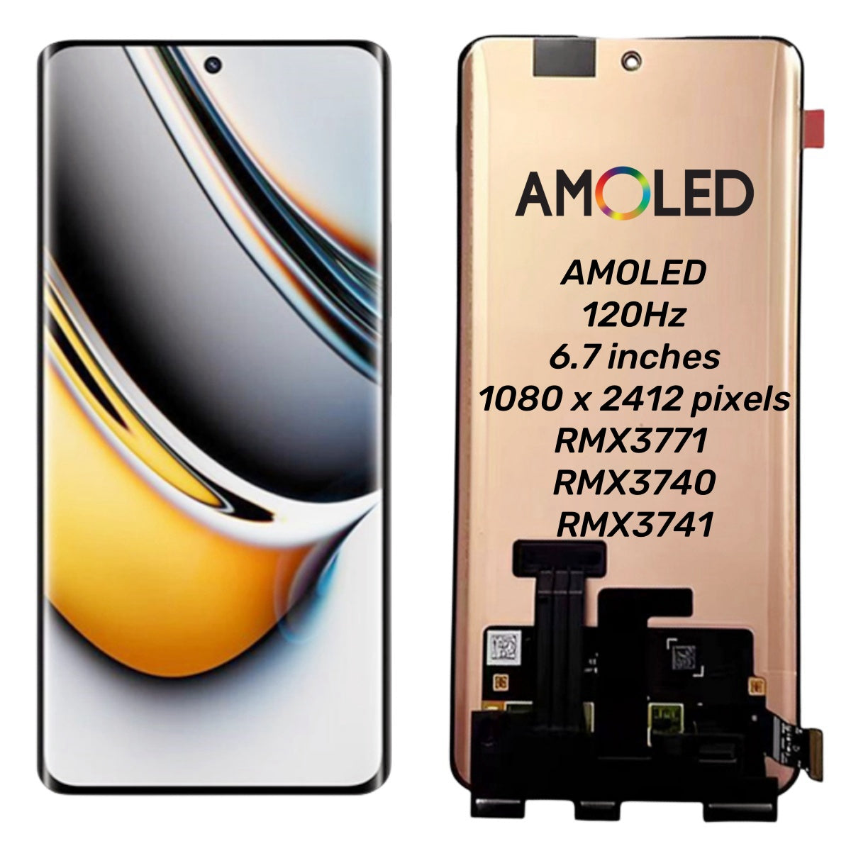 Original Ecran LCD Pulled avec Châssis (PIEC) Astral Black pour Realme Original Ecran LCD Pulled avec Châssis (PIEC) Astral Black pour Realme