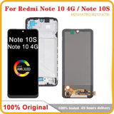 Replacement AMOLED LCD Display Touch Screen With Frame for Xiaomi Redmi Note 10 4G M2101K7AG M2101K7AI Redmi Note 10S M2101K7BG M2101K7BNY