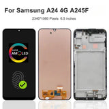Replacement AMOLED Display Touch Screen With Frame for Samsung Galaxy A24 4G A245 SM-A245