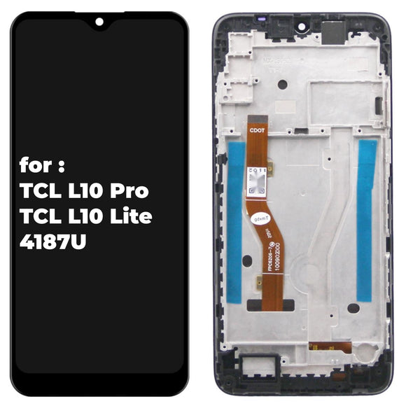 Pantalla táctil LCD de repuesto con marco para TCL L10 Lite 4187U / TCL L10 Pro / TCL L10 Plus 5130 5130i 5130M