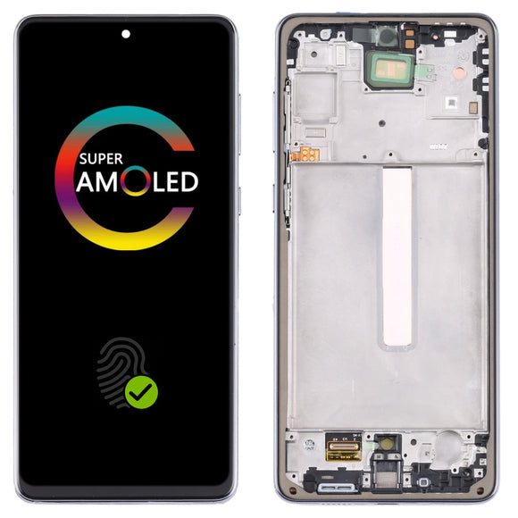 Ersatz für Samsung Galaxy A73 5G A736 A736B SM-A736 SM-A736B/DS AMOLED LCD-Bildschirm mit Rahmen