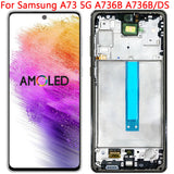 Ersatz für Samsung Galaxy A73 5G A736 A736B SM-A736 SM-A736B/DS AMOLED LCD-Bildschirm mit Rahmen