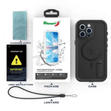 For iPhone 12 13 Pro Mini Max RedPepper Shockproof Waterproof Mag safe Case with Holder Rugged Cover Wireless Charger Phone Case