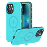 For iPhone 12 13 Pro Mini Max RedPepper Shockproof Waterproof Mag safe Case with Holder Rugged Cover Wireless Charger Phone Case