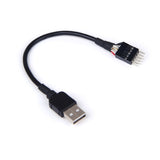20cm 9 Pin Male to External USB A Male PC Mainboard Internal Data Extension Cable
