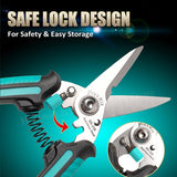 Pro'sKit SR-338 Multi Purpose Stainless Steel Shears with Protective Latch