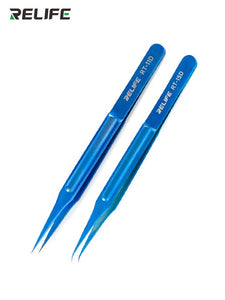 RELIFE RT-11D RT-15D Titanium Alloy Tweezers Maintenance Tools Precision Curved Straight Tweezer Cell Mobile Phone Repair Tools