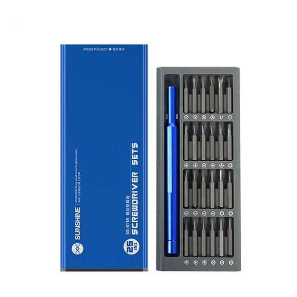 SUNSHINE SS-5118 25-in-1-Schraubendreher-Set, magnetisches Schraubendreher-Set, Bits für Mobiltelefone, Computer-Schraubendreher, Demontagewerkzeug