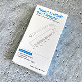 Type C to HDMI 6 in 1 Adapter USB 3.0 PD SD TF HUB Grey