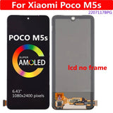 Replacement AMOLED Display Touch Screen With Frame for Xiaomi Poco M5s 2207117BPG Original
