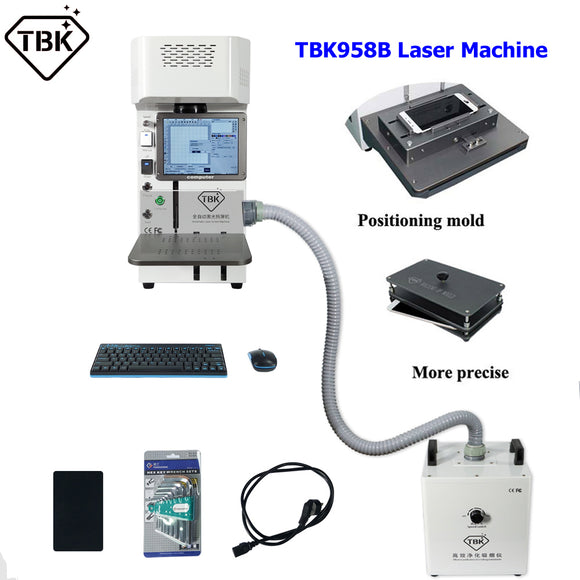 Automatic Laser Separating Machine For iPhone Rear Glass Removing Logo Marking TBK-958B 958M Back Cover Separator With Box Fume