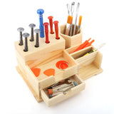 MG-1088 Mobile Phone Screwdriver Tweezer Repair Tools Wooden Storage Box